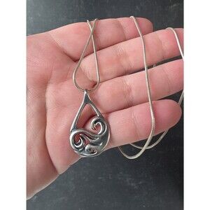Italian 925 Sterling Silver Pendant Necklace Vintage